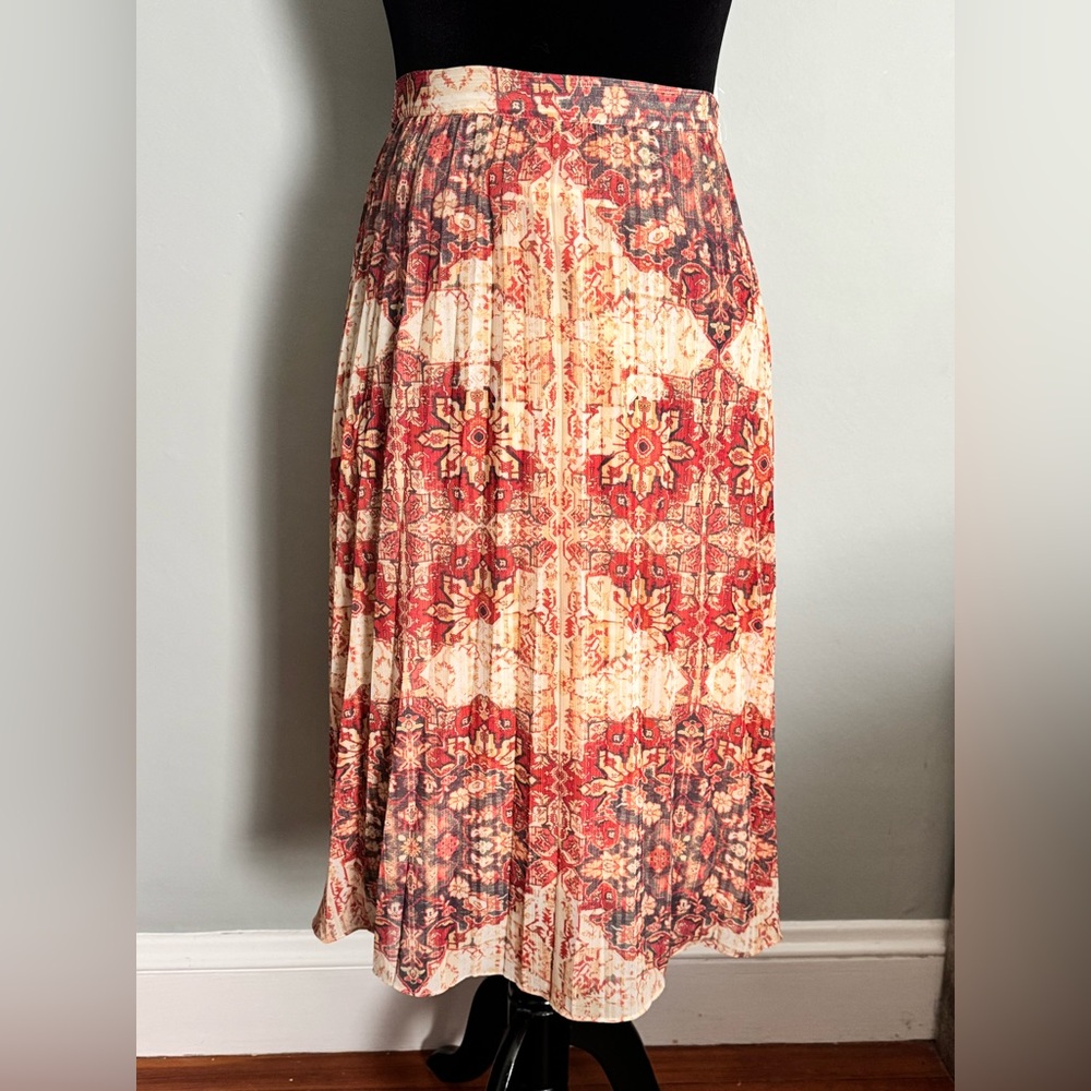 Rare Anthropologie Akemi & Kin Floral Red, Orange and Cream Skirt - Size M - NWT
